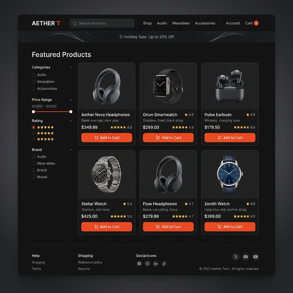 Mockup de loja virtual e-commerce