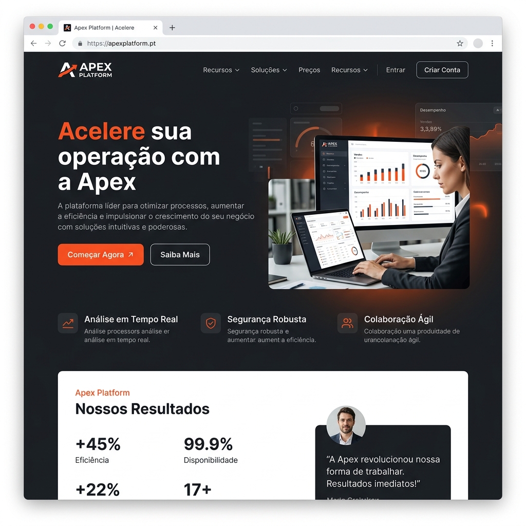 Mockup de landing page de alta conversão